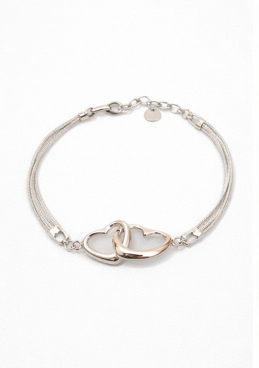 Pulsera corazones enlazados
