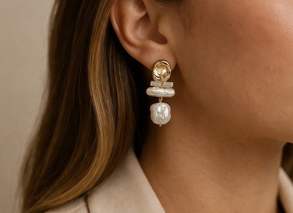Pendientes elegancia perlas nacaradas
