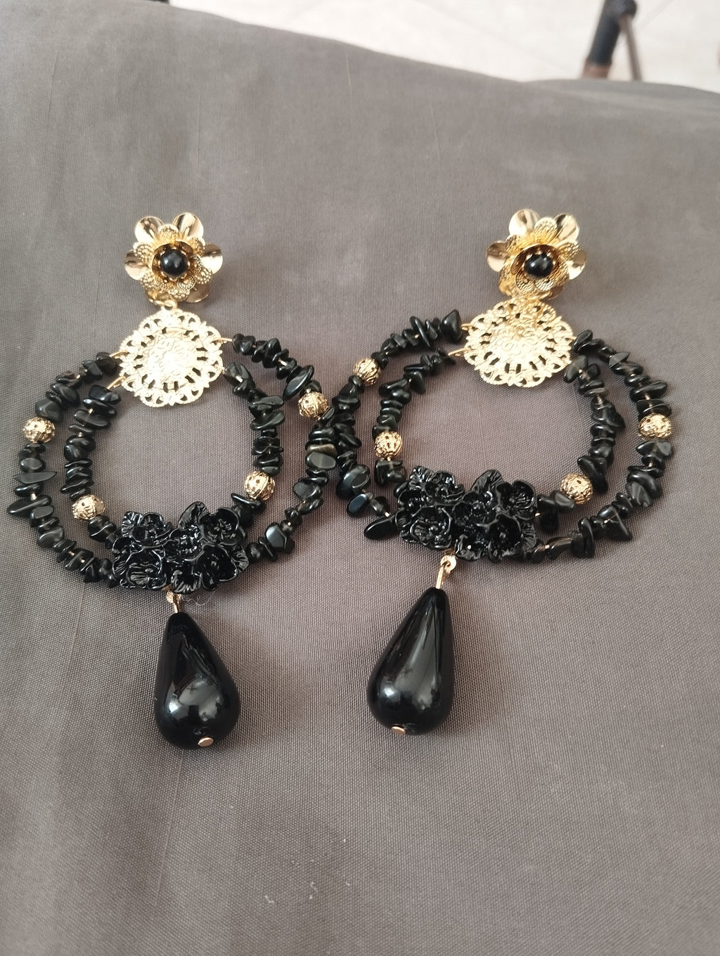Pendientes Rosa Negra