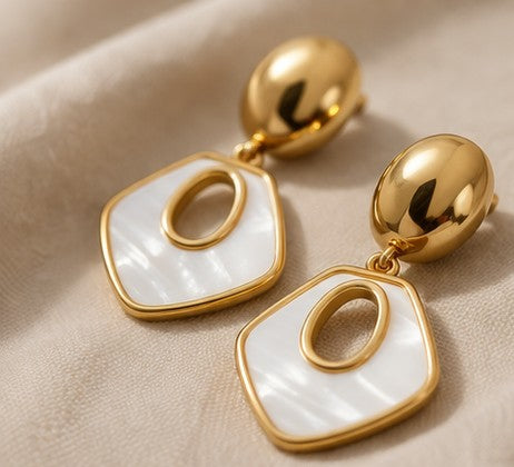 Pendientes Nácar gold