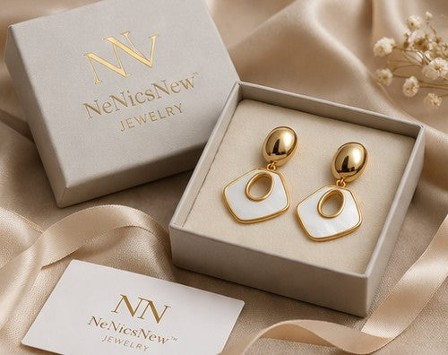 Pendientes Nácar gold