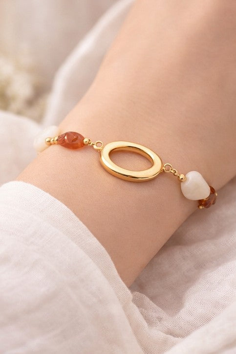 Pulsera elegance ámbar y nácar