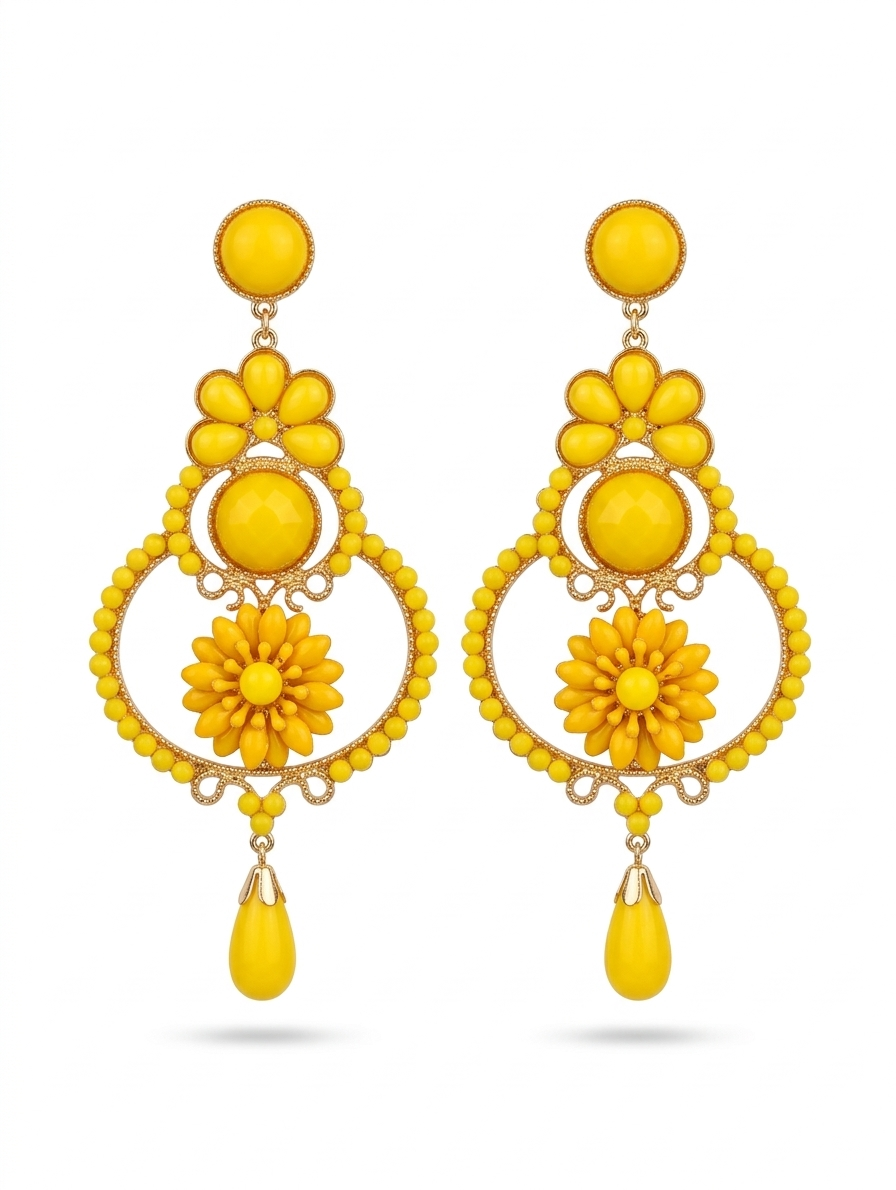 Pendientes Sueño Flamenco Amarillo