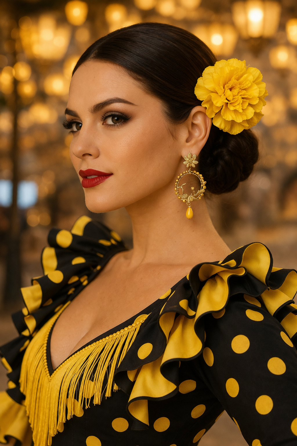 Pendientes Amanecer Flamenco Amarillo