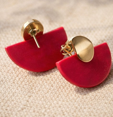 Pendientes abanico rojo