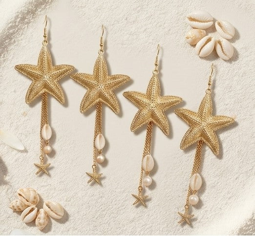 Pendientes Golden Sea stars