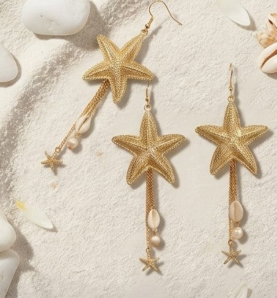 Pendientes Golden Sea stars